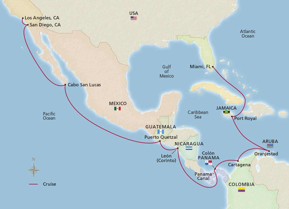 Panama Canal & the Pacific Holiday - Miami to Los Angeles - Cruise Overview